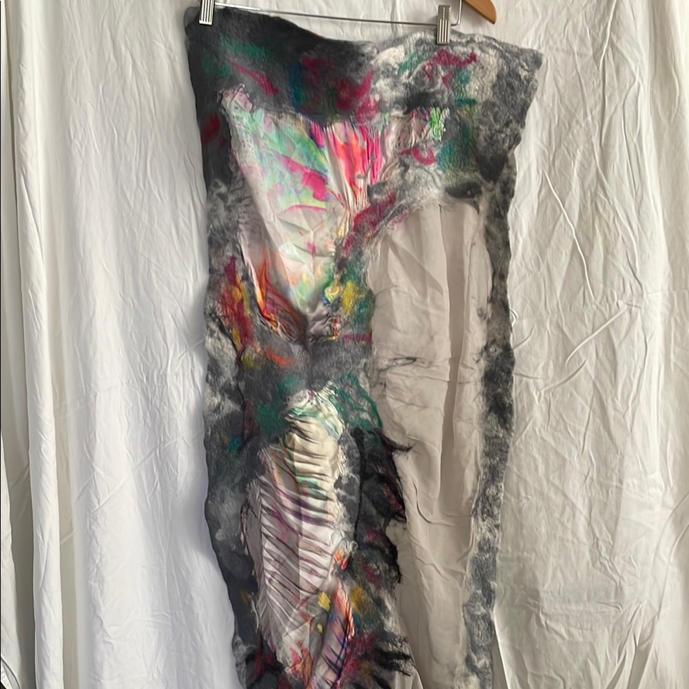 Silk French Parisian Abstract Multicolor Scarf